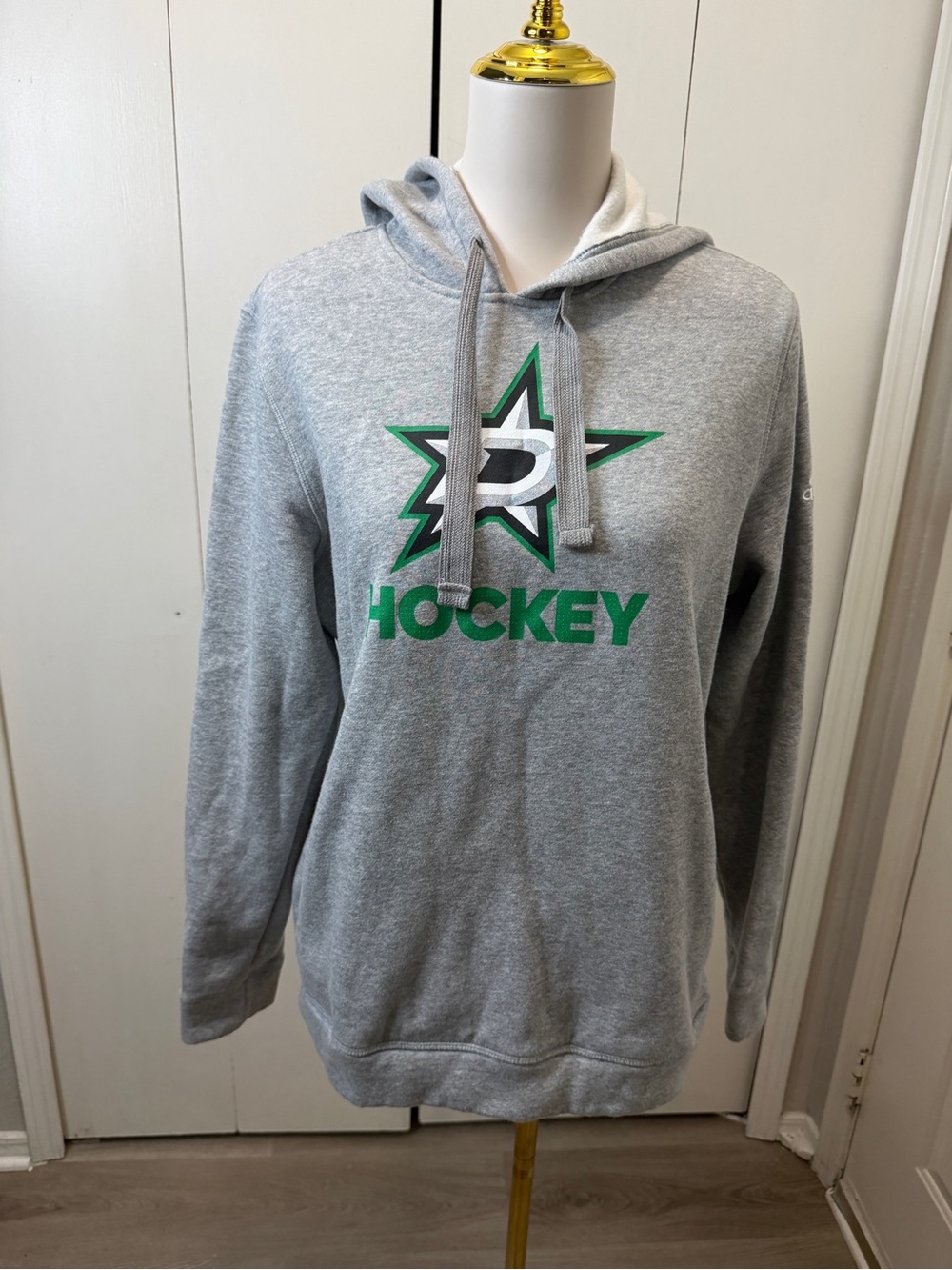 Adidas Hockey  Gray Hoodie Branded Apparel Tag Detail